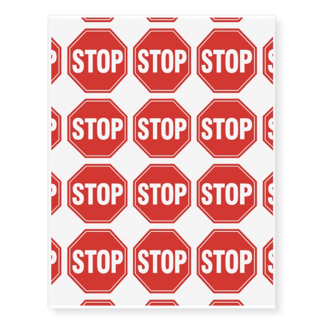 STOP Sign Temporary Tattoos (Front)