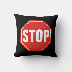 STOP Sign Throw Pillow