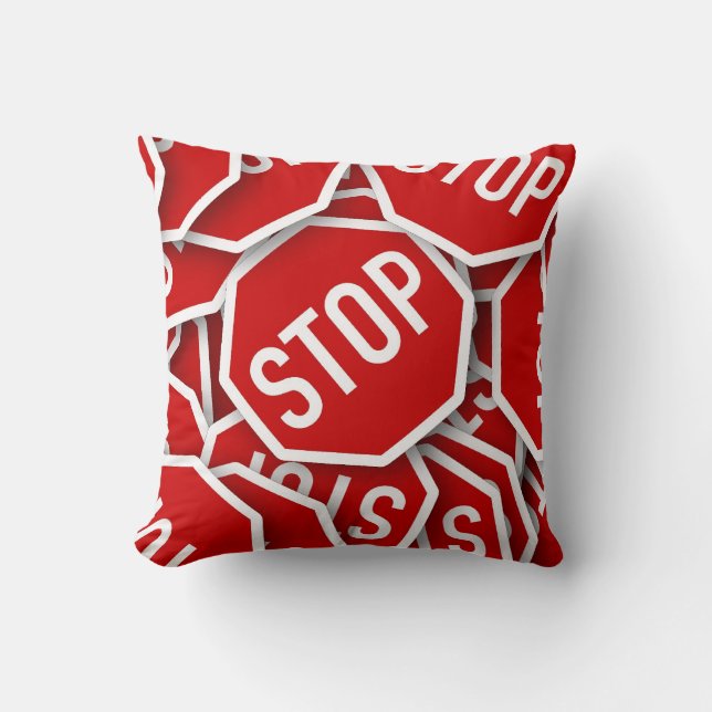 Stop Sign Throw Pillow (Front)