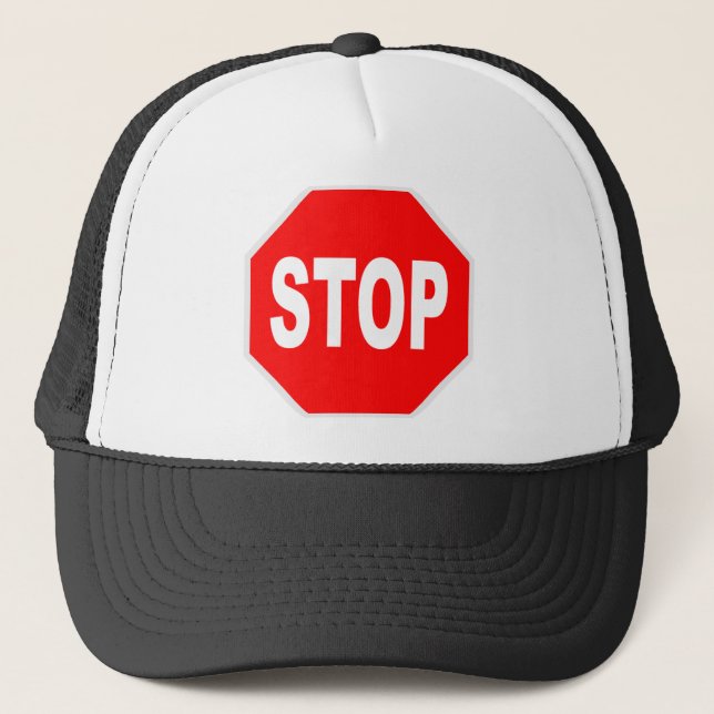 Stop Sign Trucker Hat (Front)