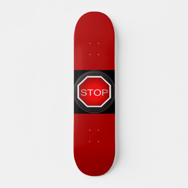 Stop Skateboard Deck (Front)