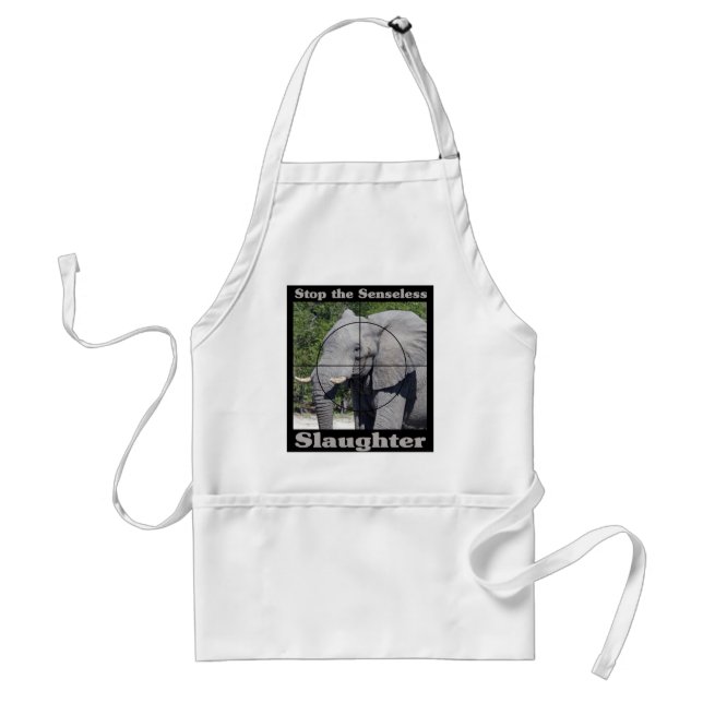 Stop Slaughter-Elephant Adult Apron (Front)