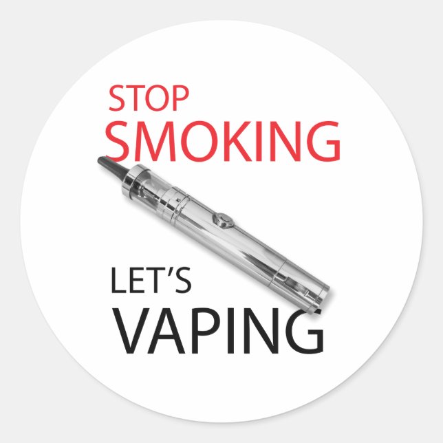 Stop smoking classic round sticker (Front)