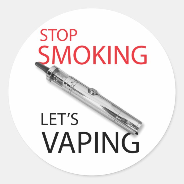 Stop smoking classic round sticker (Front)