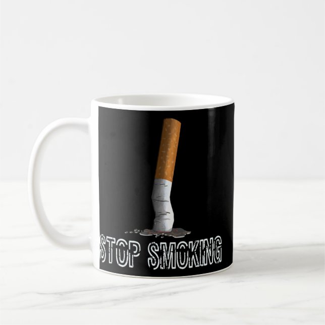 Stop Smoking Kick The Cigarette Butt Anti Smoking  Coffee Mug (Left)