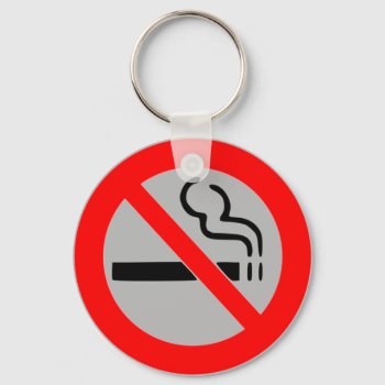 Stop Smoking Sign - No Smoking  Prohibited. Keychain by myMegaStore at Zazzle