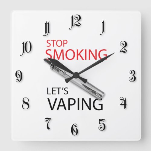 Stop smoking square wall clock