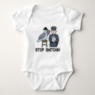 stop snitching pigeon baby bodysuit