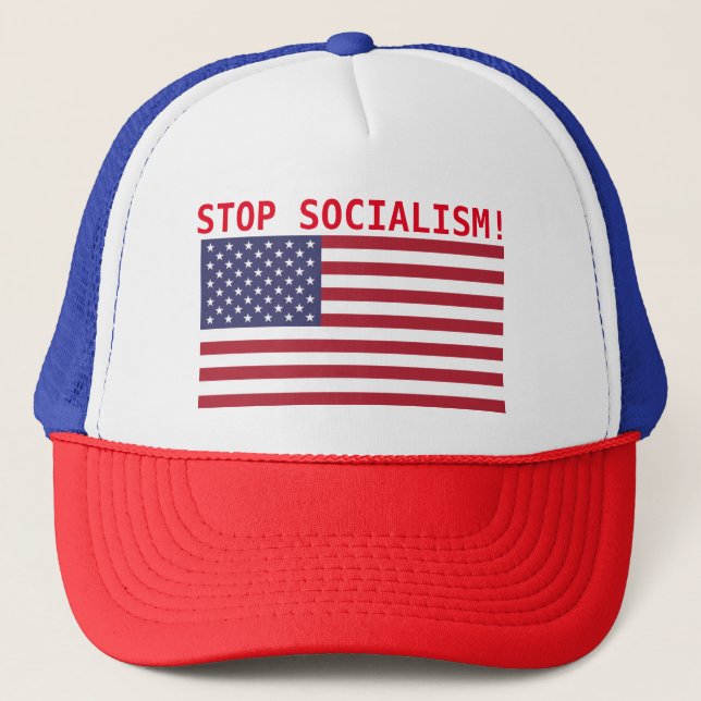 STOP SOCIALISM TRUCKER HAT (Front)