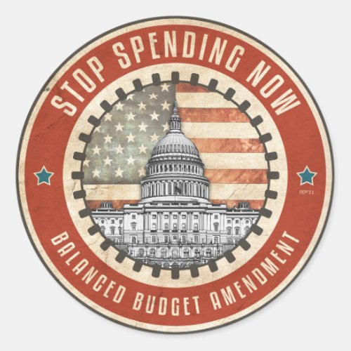 Stop Spending Now Classic Round Sticker