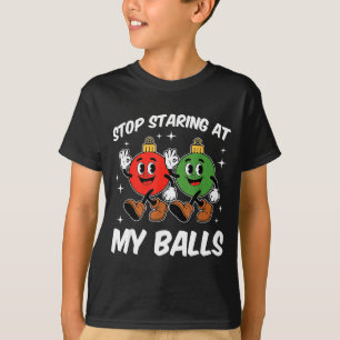Stop Staring At My Funny Dirty Christmas Adult Hum T-Shirt