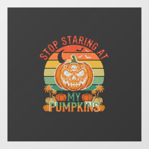 Stop Staring Pumpkins Halloween Skull Retro Sunset Floor Decals