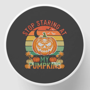 Stop Staring Pumpkins Halloween Skull Retro Sunset Mini Candle Favors