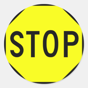 Stop Street Road Sign Symbol Caution Traffic Classic Round Sticker
