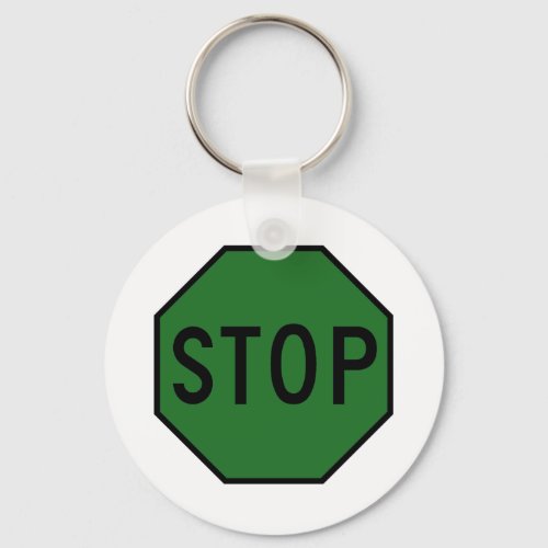 Stop Street Road Sign Symbol Caution Traffic Keychain