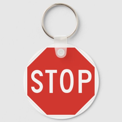 Stop Street Road Sign Symbol Caution Traffic Keychain