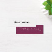 Stop talking. (Desk)
