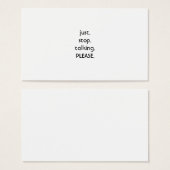Stop talking business card. (Front & Back)