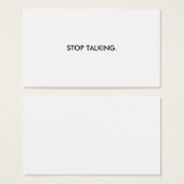 Stop Talking Business Card (Front & Back)