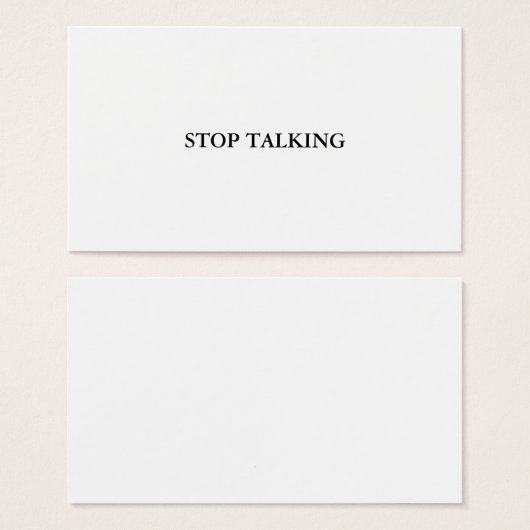 Stop Talking Card (Front & Back)