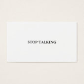 Stop Talking Card (Front)
