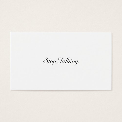 Stop Talking Cards Business Card Templates