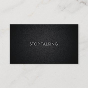 Stop Talking Funny Social Black Business Card by officesuppliesshop at Zazzle