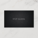 Stop Talking Funny Social Black Business Card at Zazzle