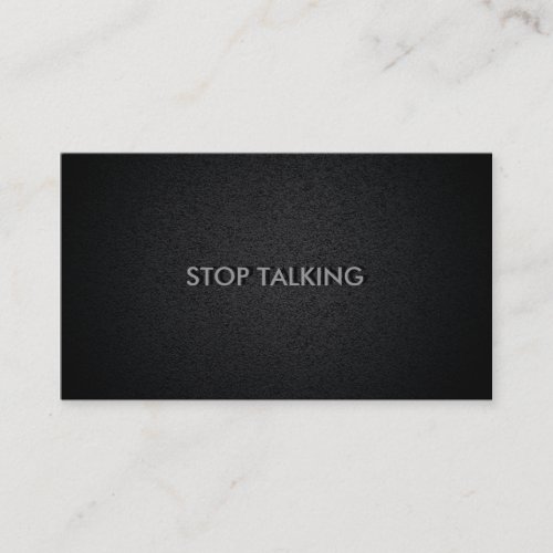 Stop Talking Funny Social Black Business Card