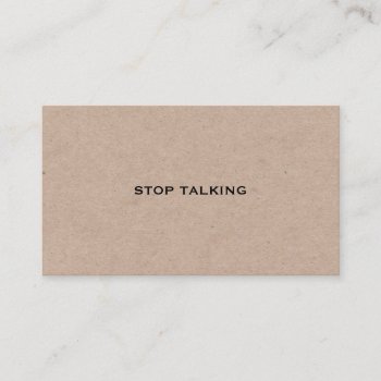 Stop Talking Funny Social Business Card by officesuppliesshop at Zazzle
