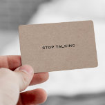 Stop Talking Funny Social Business Card at Zazzle