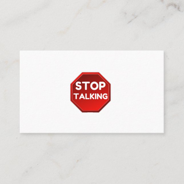STOP TALKING SIGN BUSINESS CARD (Front)