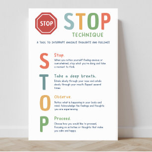STOP Technique Mindset Classroom Poster