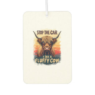 Stop The Car I See Fluffy Cow Retro Highland Cow p Air Freshener