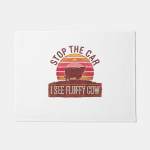 Stop The Car I See Fluffy Cow Retro Highland Lover Doormat