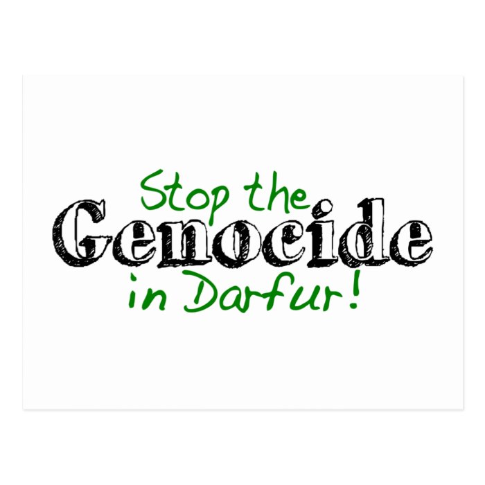Stop The Genocide Darfur Post Cards
