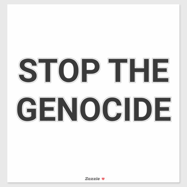 STOP THE GENOCIDE Hankamer Artjunkhaus Sticker (Sheet)