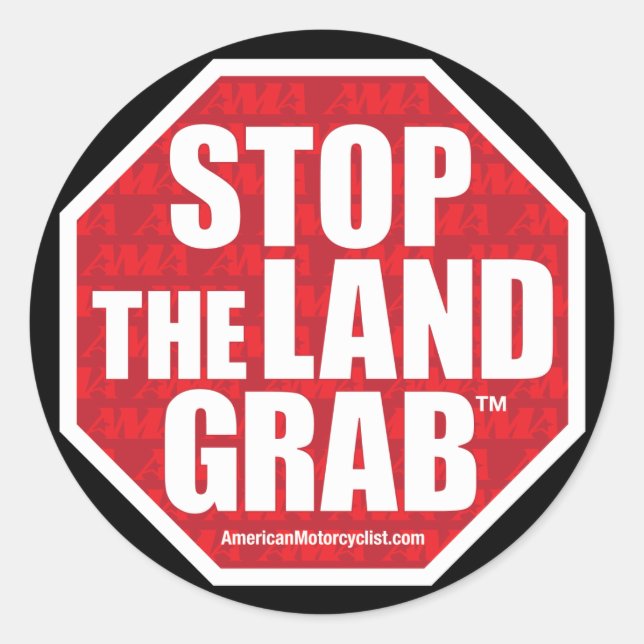 Stop The Land Grab Classic Round Sticker (Front)