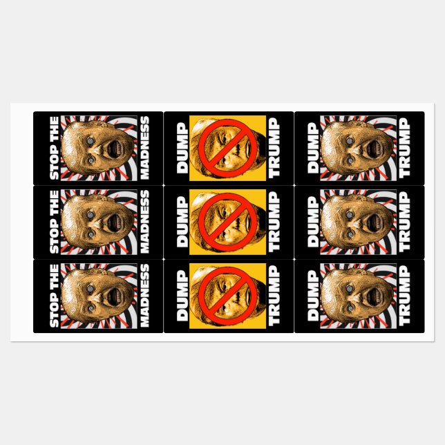STOP THE MADNESS! DUMP TRUMP! LABELS (Sheet)