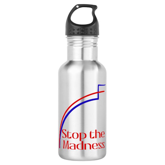 Stop the Madness Stainless Steel Water Bottle (Front)
