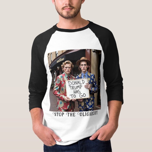 Stop the Oligarchy Dump Trump T-Shirt (Front)