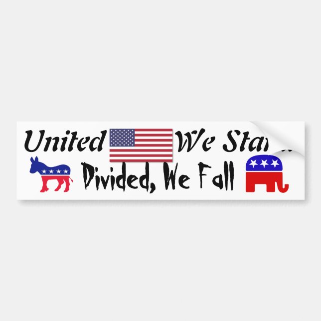 Stop the political divide - we are all Americans. Bumper Sticker (Front)