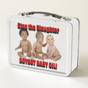 stop the slaughter metal lunch box