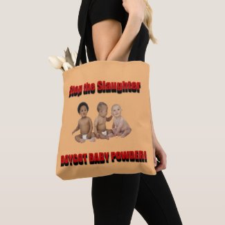 stop the slaughter tote bag