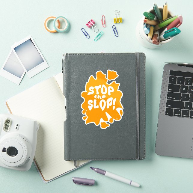  Stop the Slop Anti AI Statement Artsy Saying Sticker (iPad Cover)