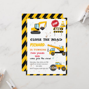Stop the traffic,close the road baby shower invitation