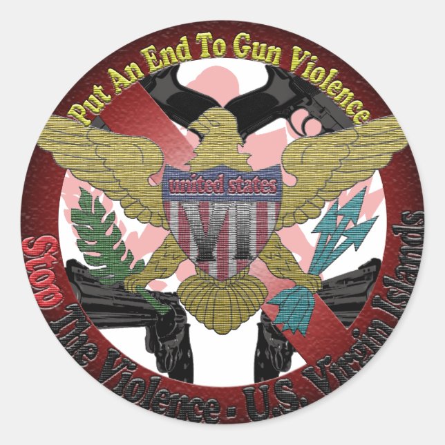 Stop the Violence Classic Round Sticker (Front)