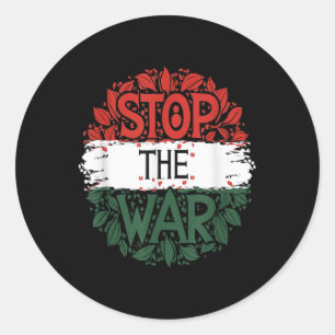 Stop The War, Anti War, Free Palestine, Palestine Classic Round Sticker