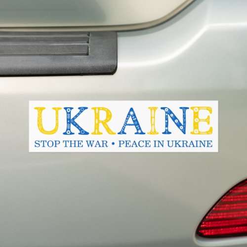 Stop the War Peace In Ukraine Bumper Sticker