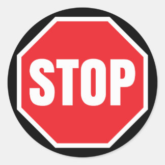 stop traffic sign classic round sticker